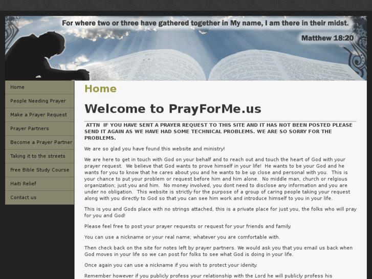 www.prayforme.us