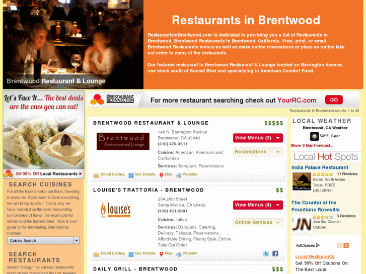 www.restaurantsinbrentwood.com