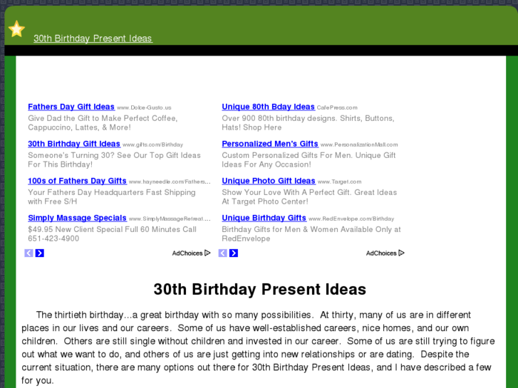 www.30thbirthdaypresentideas.com