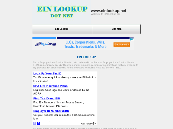www.einlookup.net