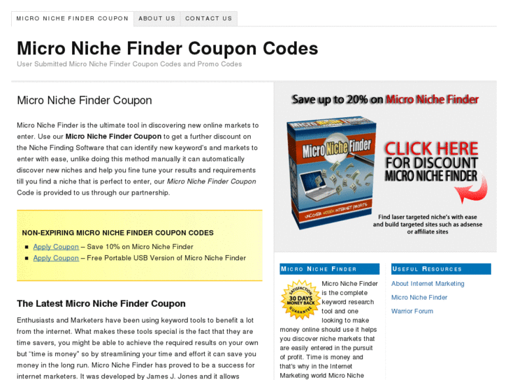 www.micronichefindercoupon.com