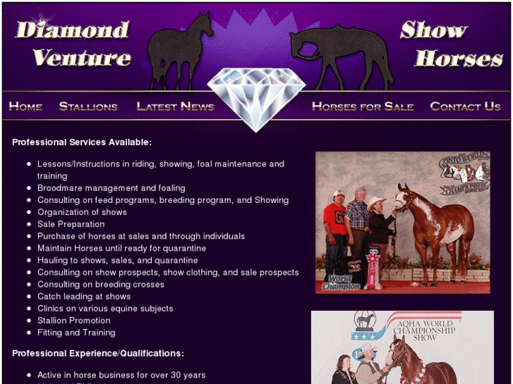 www.diamondventureshowhorses.com