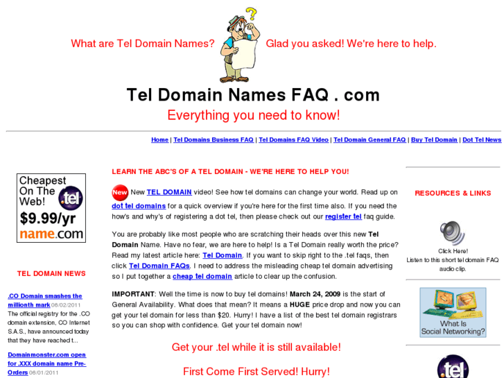 www.teldomainnamesfaq.com