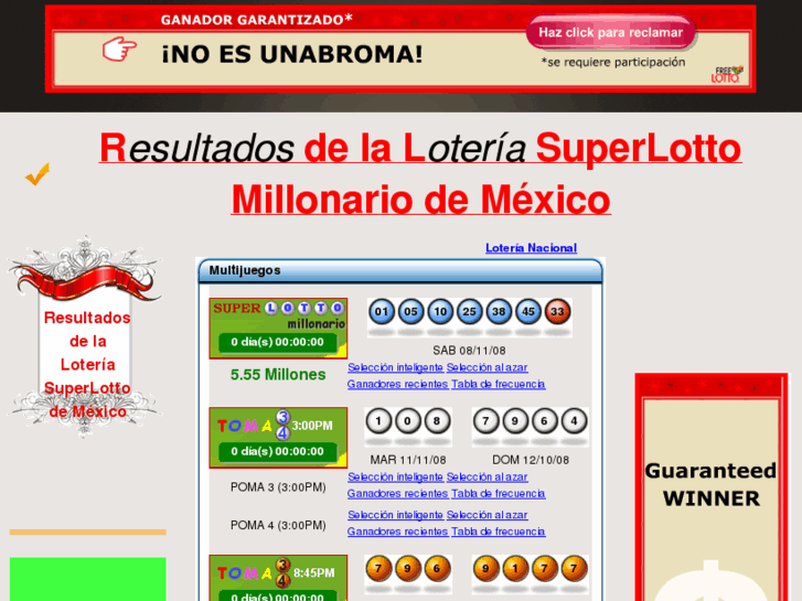 www.superlottomillonarioresultadosdiarios.com