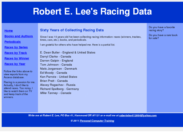 www.robertsracingdata.com