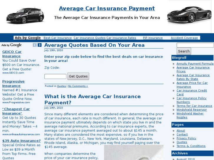 www.averagecarinsurancepayment.com