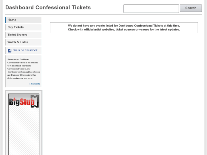 www.dashboardconfessionaltickets.net