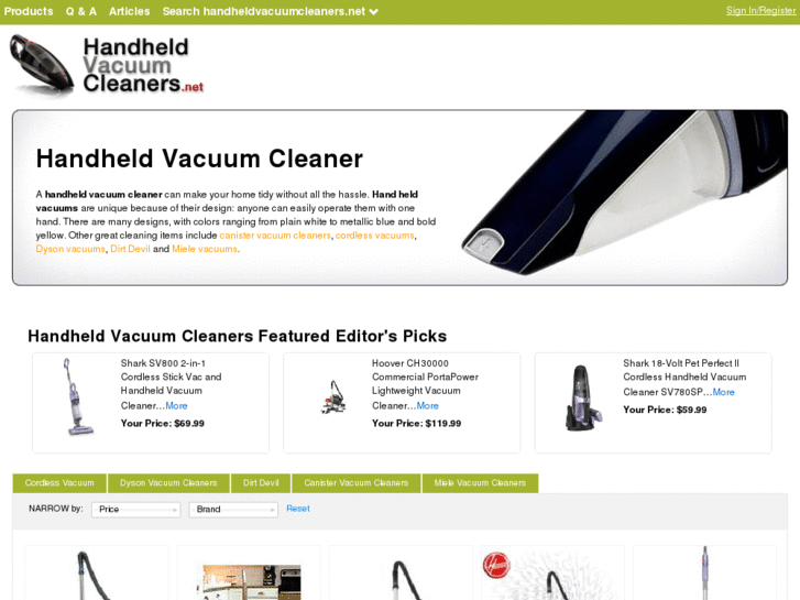 www.handheldvacuumcleaners.net