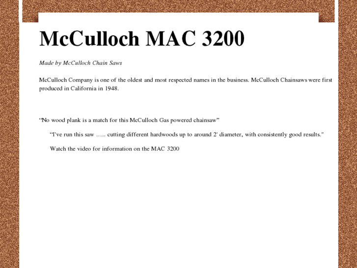 www.mccullochmac3200.com