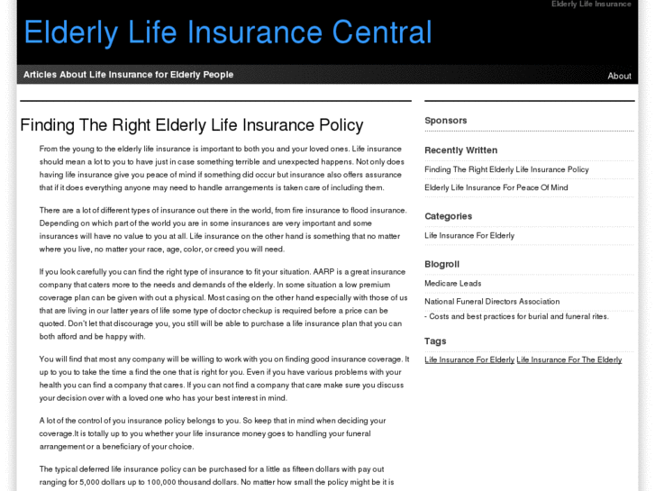 www.elderlylifeinsurancecentral.com