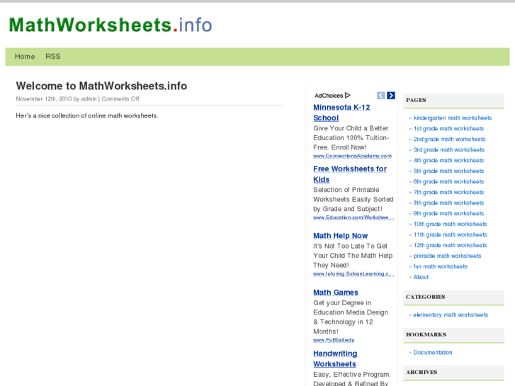 www.mathworksheets.info