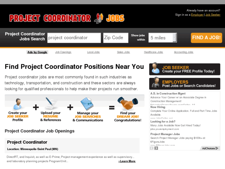 www.projectcoordinatorjobs.org