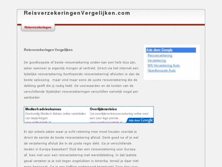 www.reisverzekeringenvergelijken.com