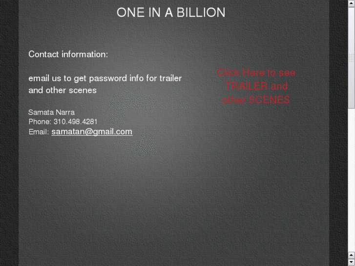 www.oneinabillionmovie.com