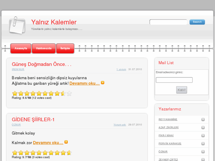 www.yalnizkalemler.com