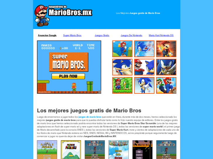 www.juegosgratisdemariobros.mx