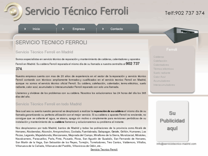 www.serviciotecnicoferroli.com