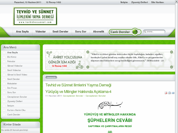 www.tevhidvesunnet.com