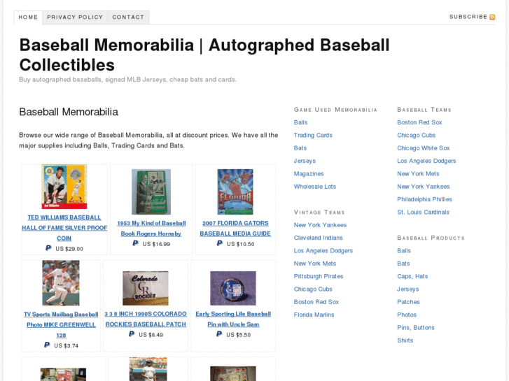 www.baseballmemorabilia.org
