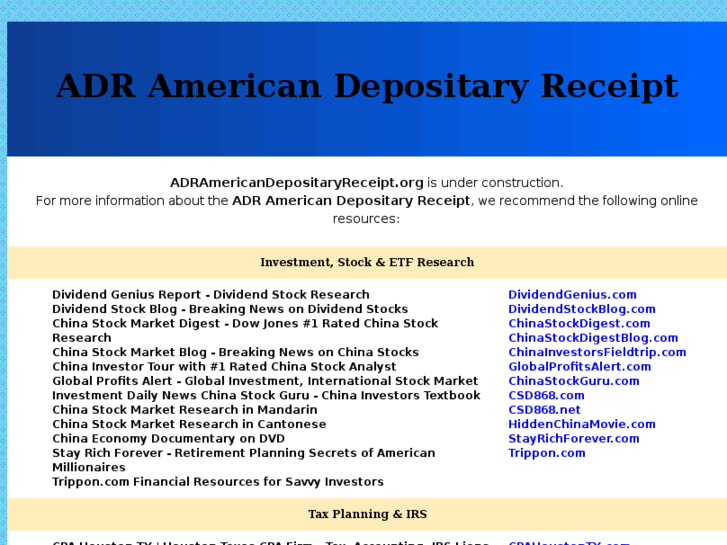 www.adramericandepositaryreceipt.org