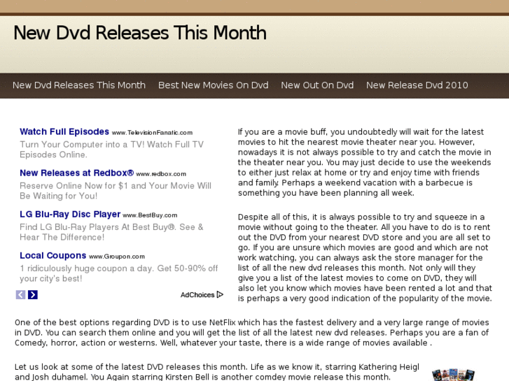 www.newdvdreleasesthismonth.info