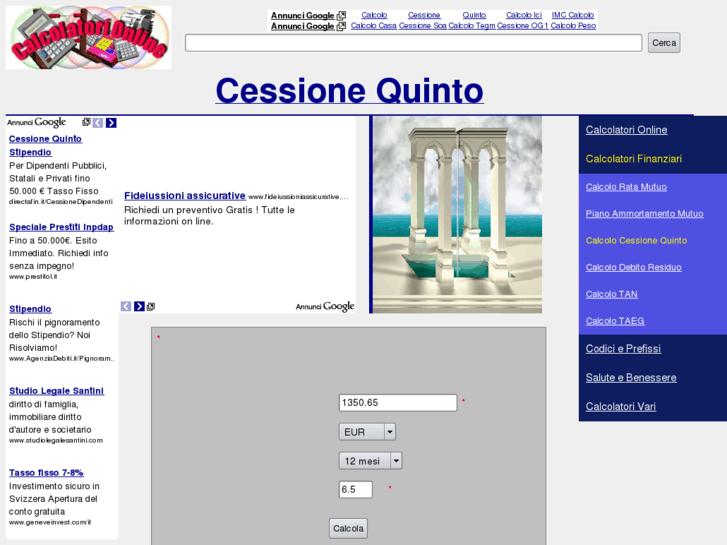 www.calcolocessionequinto.com