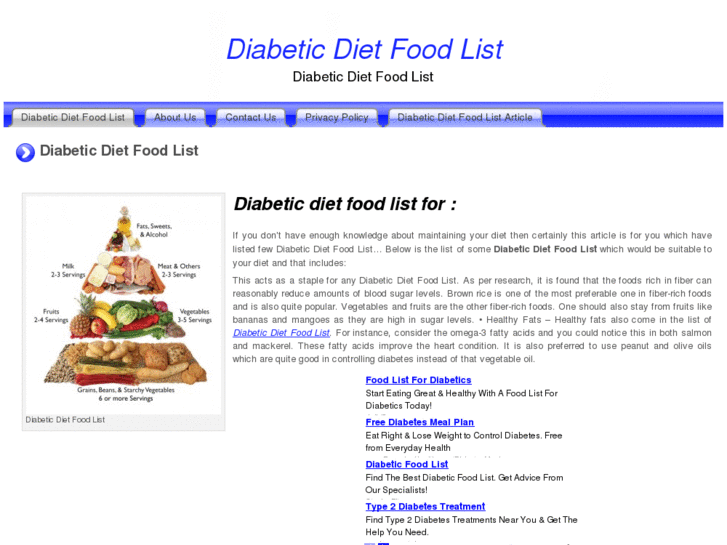 www.diabeticdietfoodlist.com