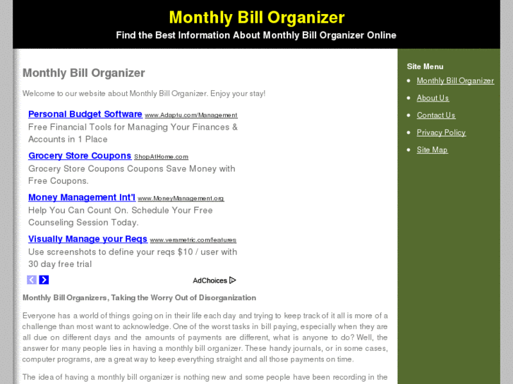 www.monthlybillorganizer.org