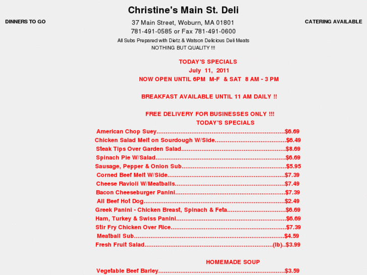 www.christinesdeli.com