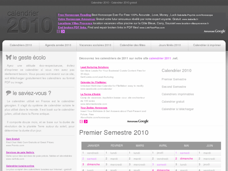 www.calendrier2010.net