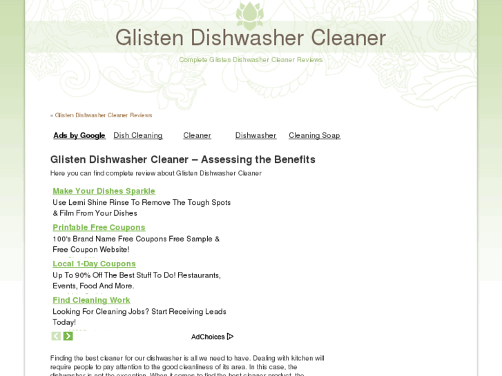 www.glistendishwashercleaner.net