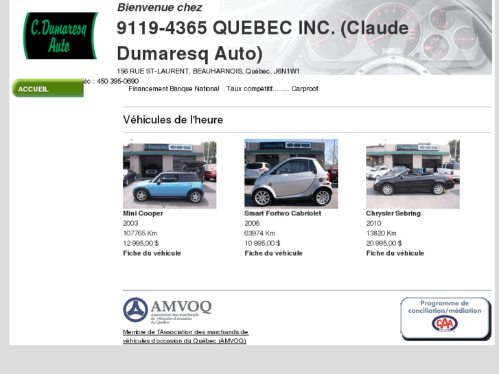 www.claudedumaresqauto.com