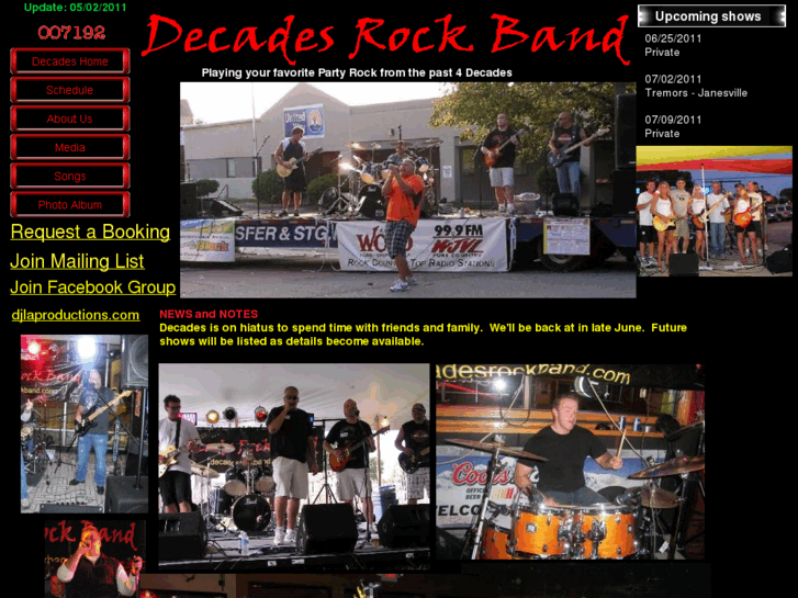 www.decadesrockband.com