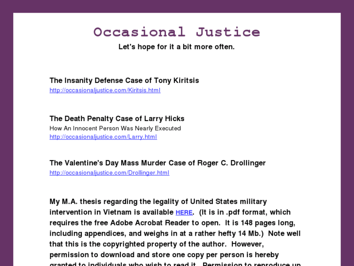 www.occasionaljustice.com