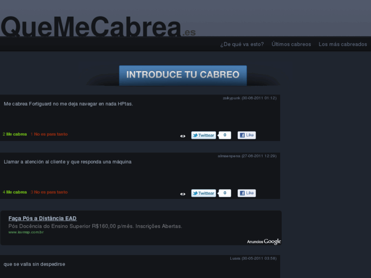 www.quemecabrea.com