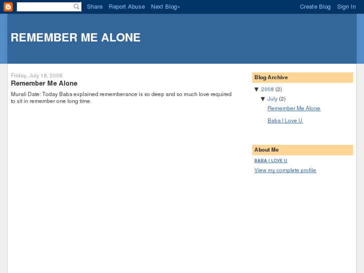 www.remembermealone.com