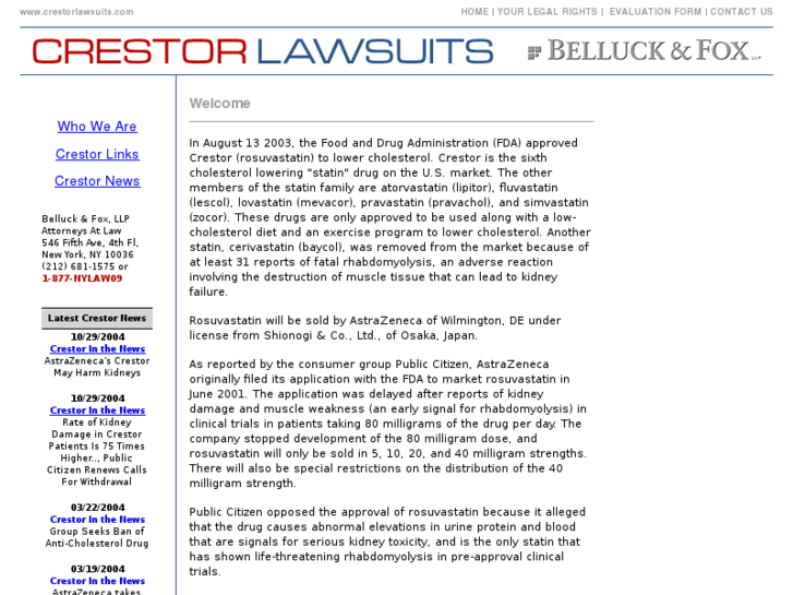 www.crestorlawsuits.com