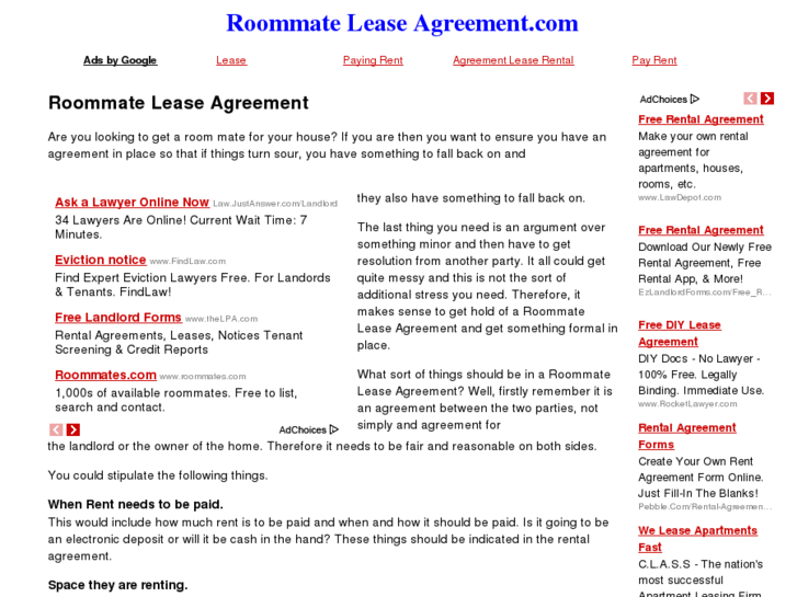 www.roommateleaseagreement.com