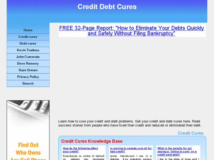 www.creditdebtcures.com