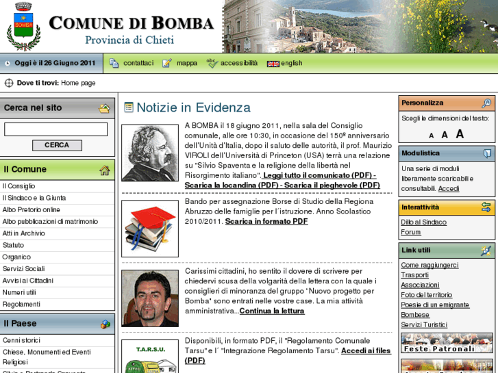 www.comunedibomba.it