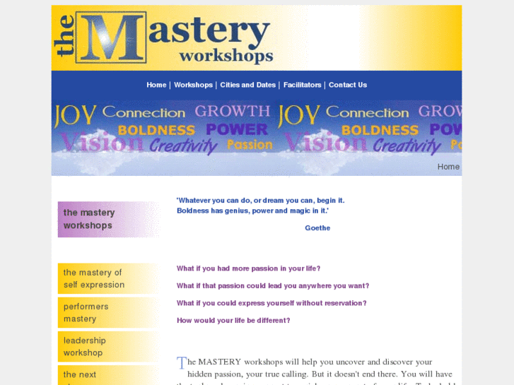 www.themasteryworkshops.com