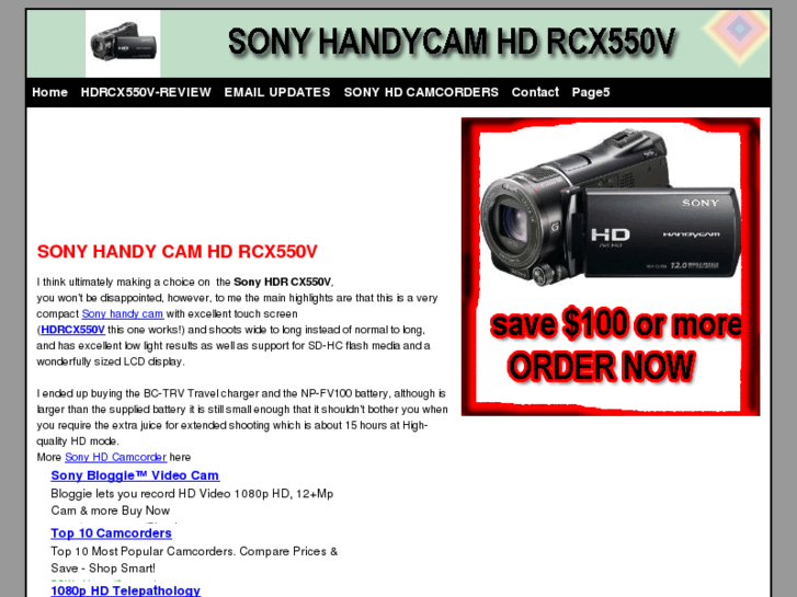 www.sonyhandycamhdrcx550v.com