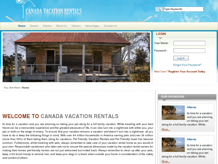 www.canada-vacationrentals.net