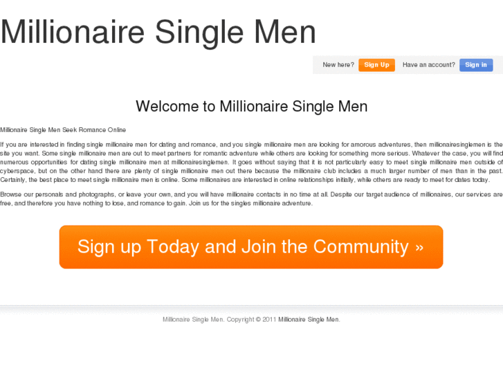 www.millionairesinglemen.com