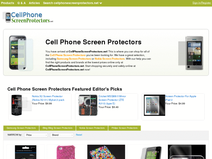 www.cellphonescreenprotectors.net