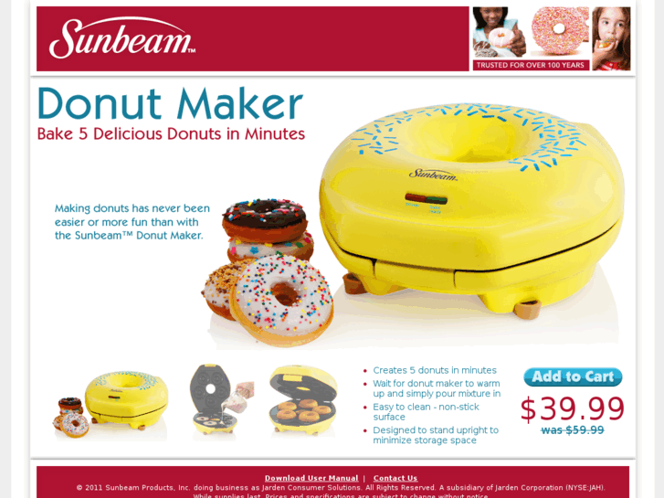 www.sunbeamdonutmaker.com