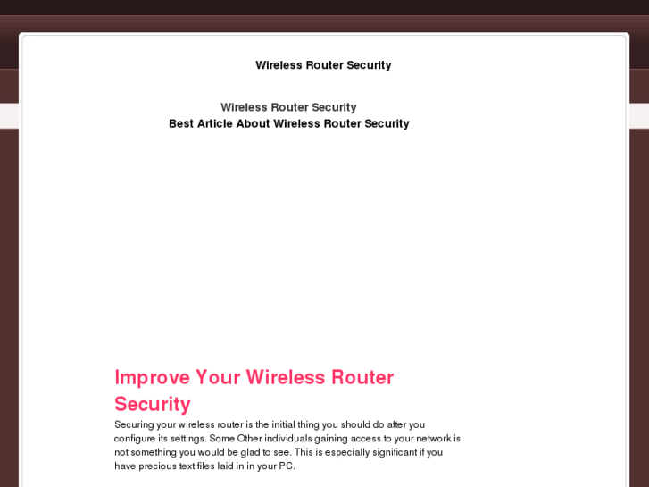 www.wirelessroutersecurity.org