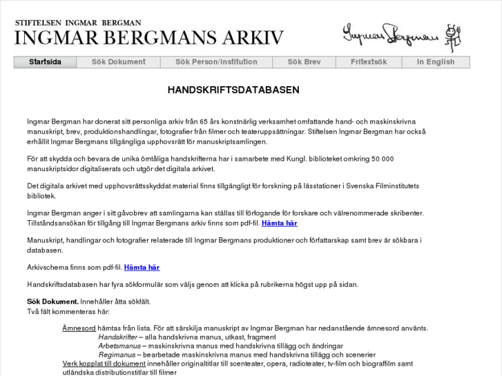 www.ingmarbergmanarchives.com