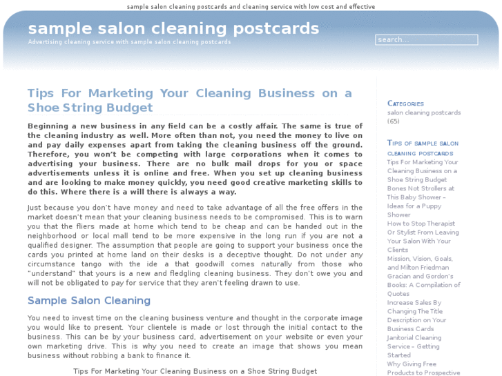 www.samplesaloncleaningpostcards.com