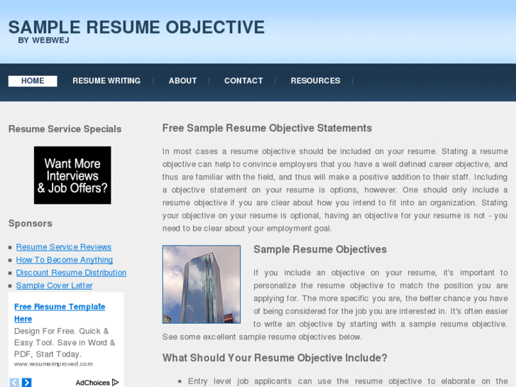 www.sampleresumeobjective.org